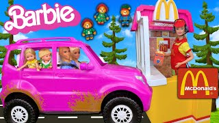 Barbie & Ken Doll Family McDonald's Drive Thru Paddington Bear Happy Meal Toys