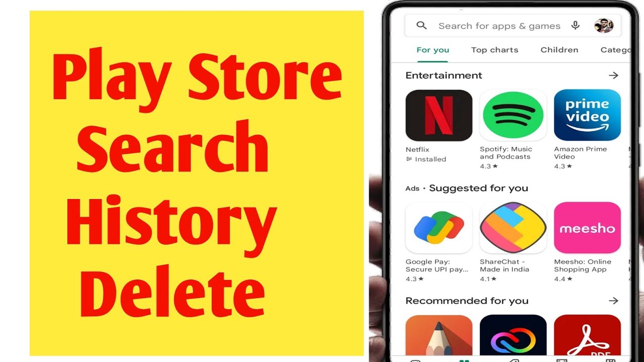 How to delete Google Play Store search history | Play Store search ...