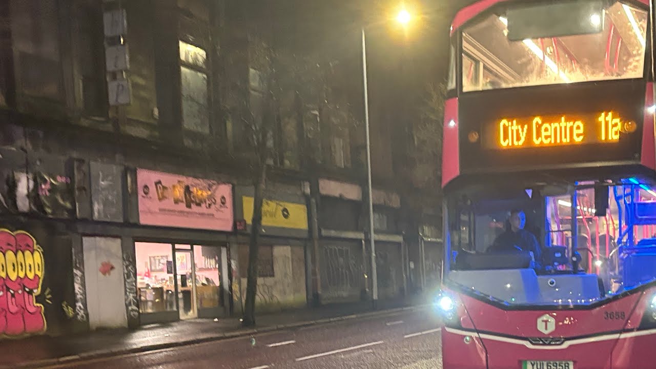 Ride onboard Translink Metro Wrightbus Electroliner- 3658 11a City Centre 