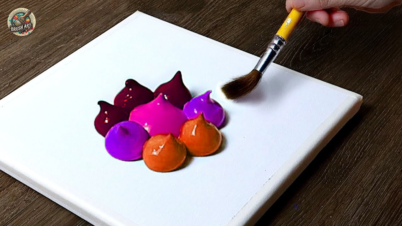 Acrylic Painting | How to paint 4 colorful moon scenes in one stunning layout | Relaxing Art Videos