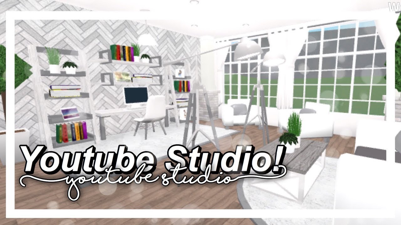 My Youtube Studio Speed Build Tour Welcome To Bloxburg Peachyrose Youtube - youtube roblox bloxburg living room