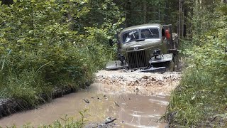 Diesel ZIL-157 driving heavy off-road!!!  Legendary crossability in action!