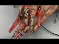 Watch me work | October glam nails | no C curve tips