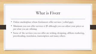 FIVERR QUICK NOTES
