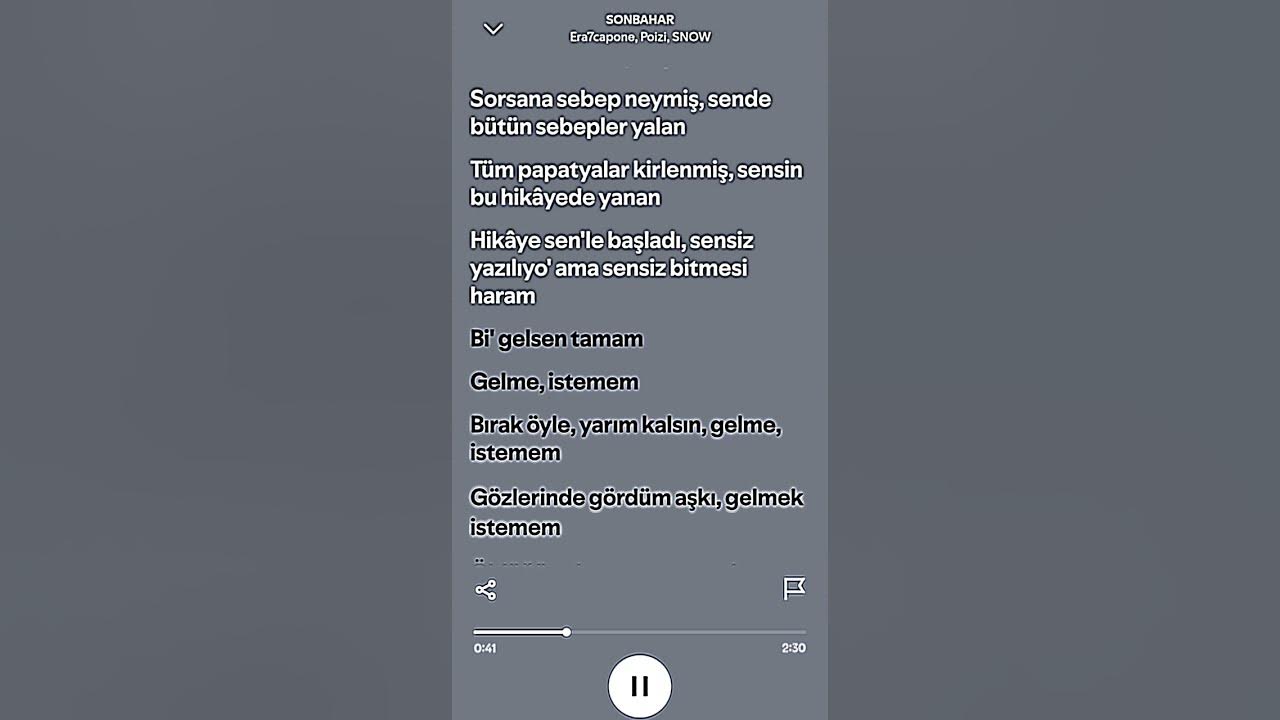 SONBAHAR - Era7capone,Poizi,SNOW | Lyrics #spotify #lyrics