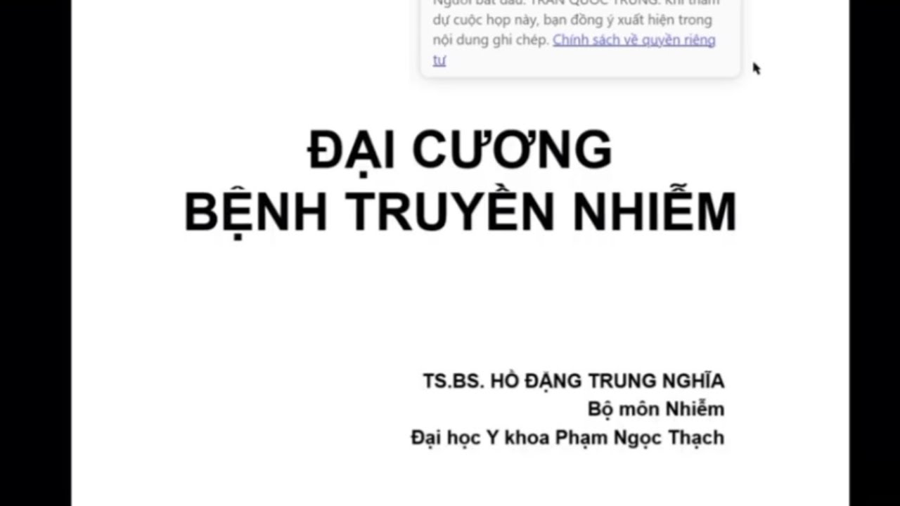 ĐẠI CƯƠNG BỆNH TRUYỀN NHIỄM