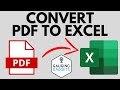 How to Convert PDF to Excel - EASY