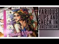 Livestream check in various adult coloring book flip throughs