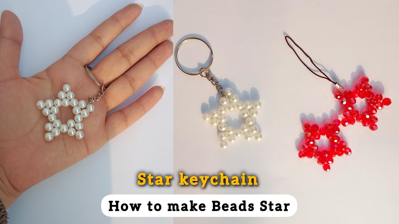 How to make beads Star ⭐ Keychain| Step By Step Beads Keychain 