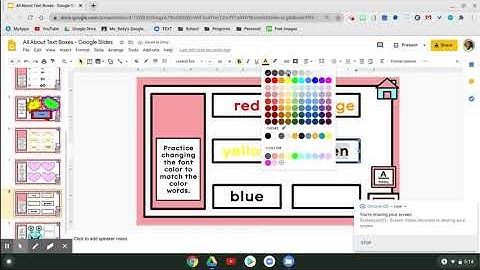 Teaching Kids Google Slides Skills - Text Box Font Color