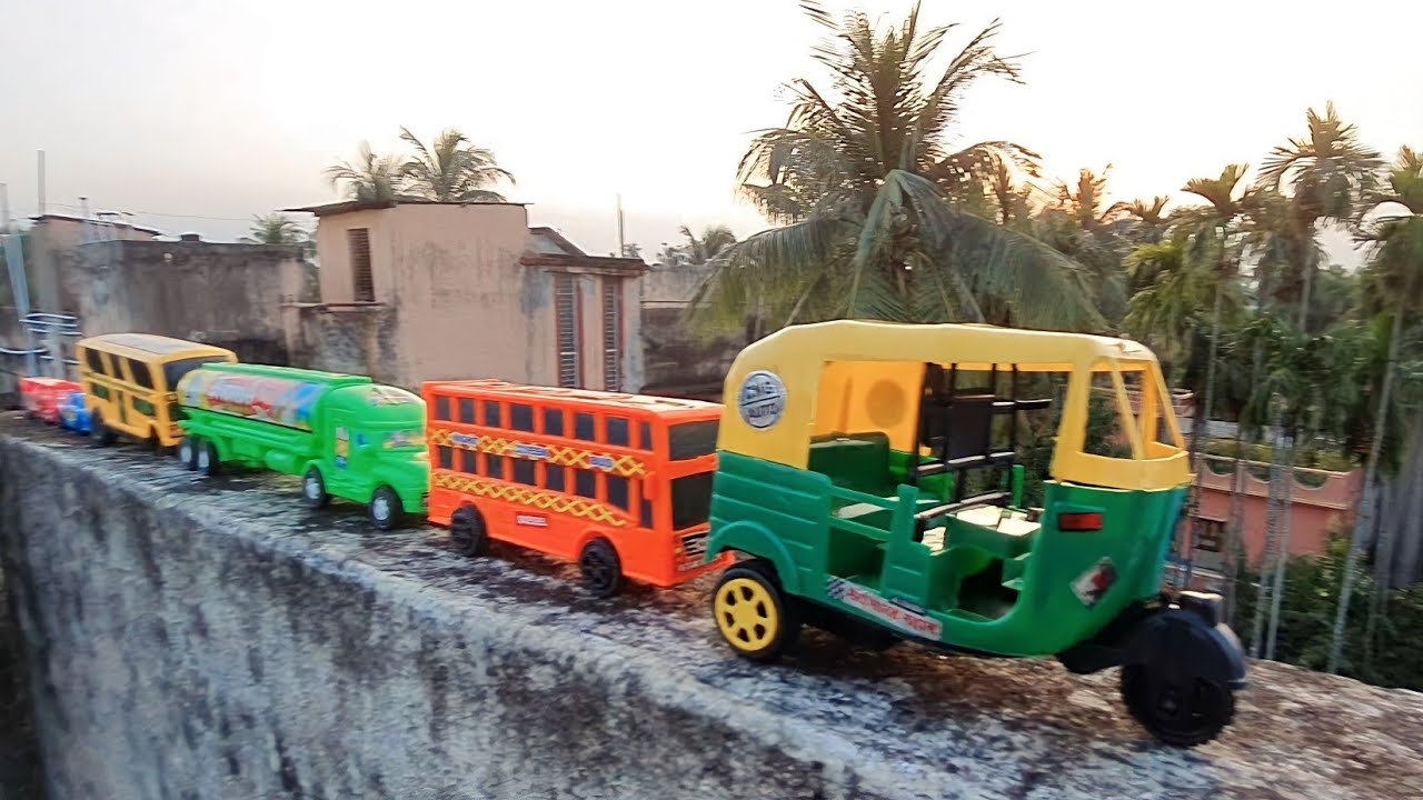 Satisfying 🛻Toy Auto Rickshaw 🛺 Double daker Bus🚎 , Amul Tenker 🚚 Hand ...