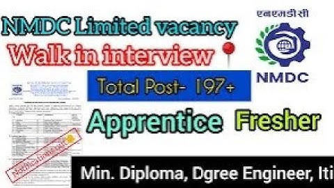 NMDC Ltd Apprentice Recruitment 2024 – Walk in for 197 Posts