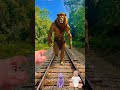 White colors Cute cat &amp; baby vs wolf&amp;traindriver tom vfx #funny🤣 #video 😅