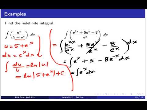 Math1910 Sec5 4 Integral Natural Exponential Function - YouTube
