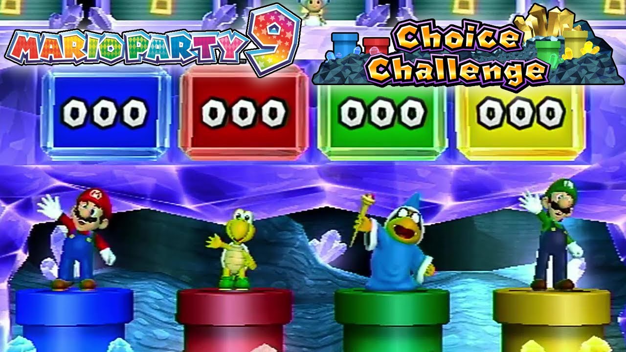 Mario Party 9 - Mario VS Koopa VS Kamek VS Luigi - Choice Challenge (Very Hard Difficulty)