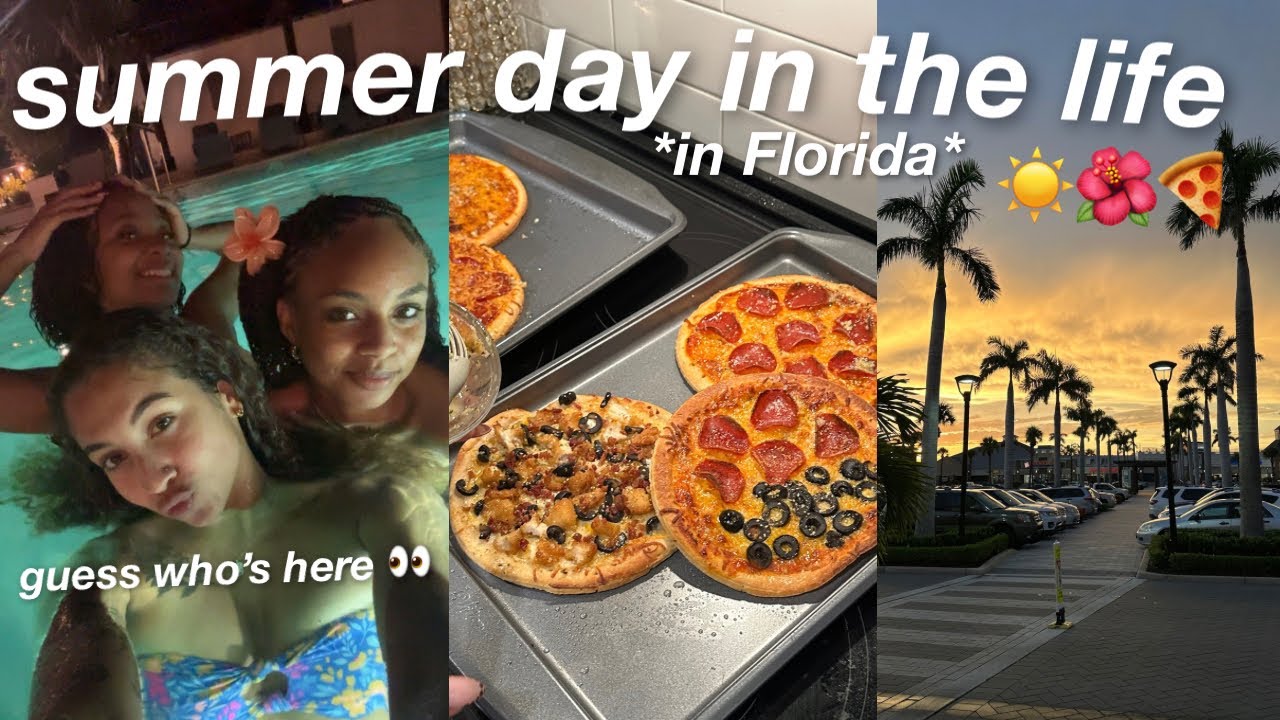 Girls Day Vlog 🎀 (Vadah's Here!) | Making Homemade Pizzas, Night Swimming, Good Vibes + More