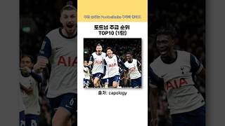 토트넘 주급 순위 TOP10 1탄, 이 주급 받고 빅6라고?