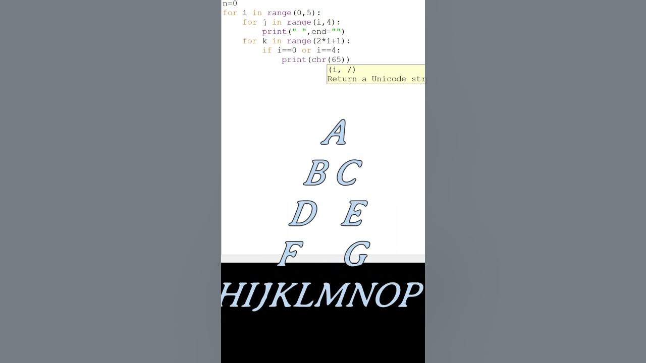 Alphabet Hollow Pyramid Pattern #shorts #technology #education #coding ...