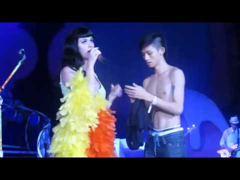 Katy Perry Kisses a Fan on Stage in Jakarta, Indonesia
