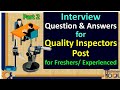 Interview question  answers for quality inspectors  qc inspector  fresher  experienced  part 2