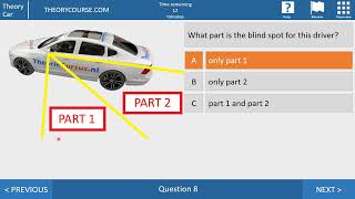 Dutch theory test for the car  - Responsible traffic participation  - Environment - Blind spot screenshot 5