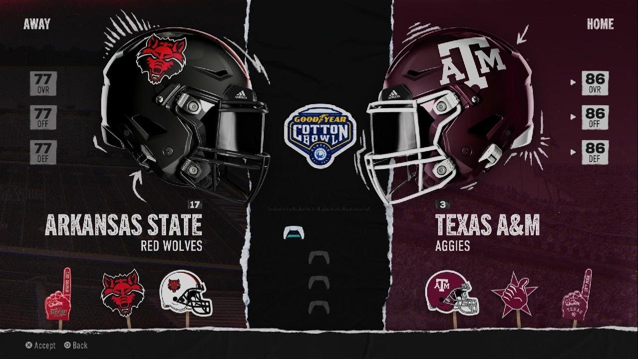 EA SPORTS College Football 25 #17 Arkansas State Red Wolves vs. #3 ...