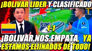 COLOMBIANOS NO LO PUEDEN CREER! BOLIVAR LOS EMPATA Y LOS ELIMINA ¡BOLIVAR LIDER Y CLASIFICADO!