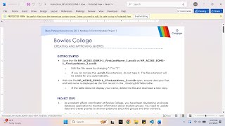 New Perspectives Access 365 | Module 3: End of Module Project 1 Bowles College