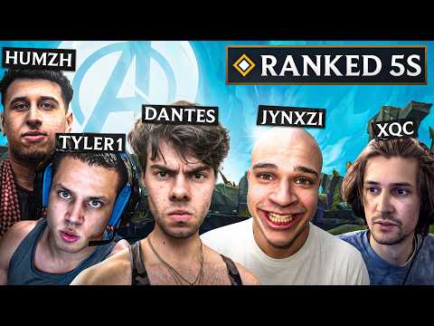 THE LEAGUE OF LEGENDS AVENGERS PLAY RANKED 5S ft. Jynxzi, Tyler1, xQc, Humzh