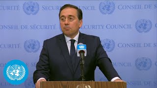 Spain On Palestine - Media Stakeout | Security Council | United Nations