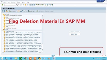 Flag Deletion Material In SAP MM
