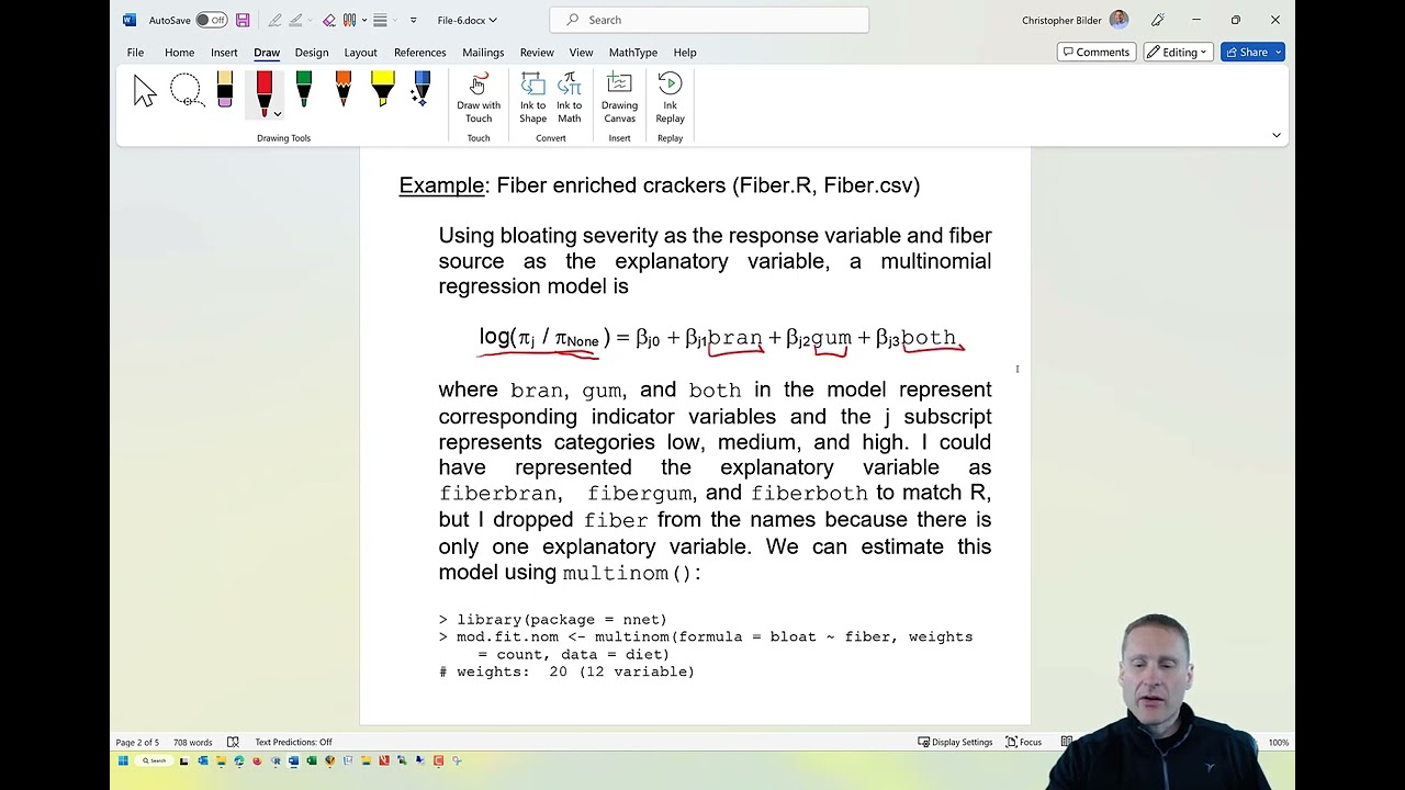 Multicategory responses: multinomial regression, contingency table