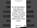 Genesis 1:1–2:2 In the beginning, God brought order out of #PraxyBibleThoughts #Creation #Faith