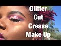 Glitter Cut Crease Make Up Tutorial// Dark Skin