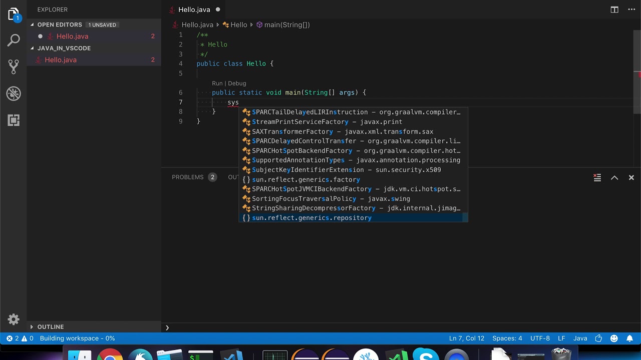 javafx visual studio code