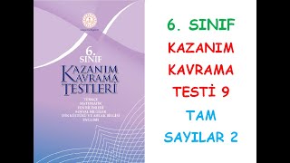 6. SINIF MATEMATİK KAZANIM KAVRAMA TESTLERİ TAM SAYILAR 2 KONUSU 9. TEST