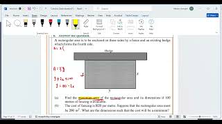 EXAMPLE 3 Optimization calculus Find maximum Area and the dimensions 100m fence