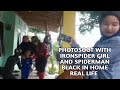 Photosoot With Ironspider Girl And Spiderman Black In Home Real Life