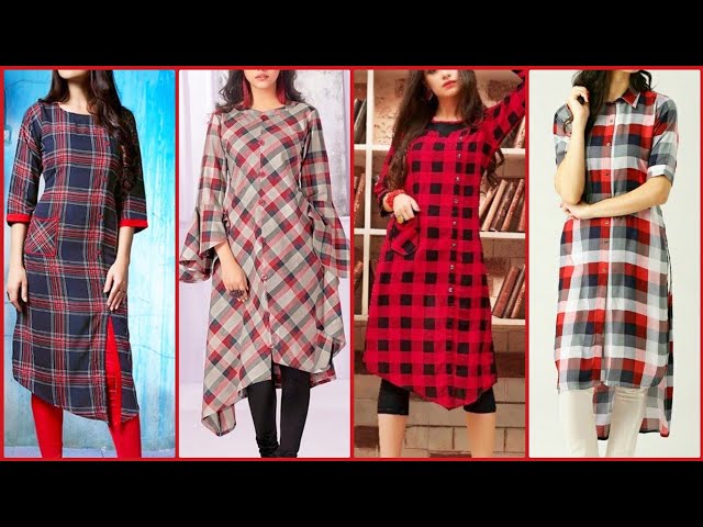 Check print long kurti designs | Kurta design women | Check print kurta  design ideas | Latest kurtis - YouTube