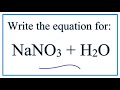 Sodium Nitrate and Aqueous Reactions
