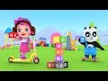 Learn Colors and Numbers while Pinky and Panda Playing at Outdoor Playground