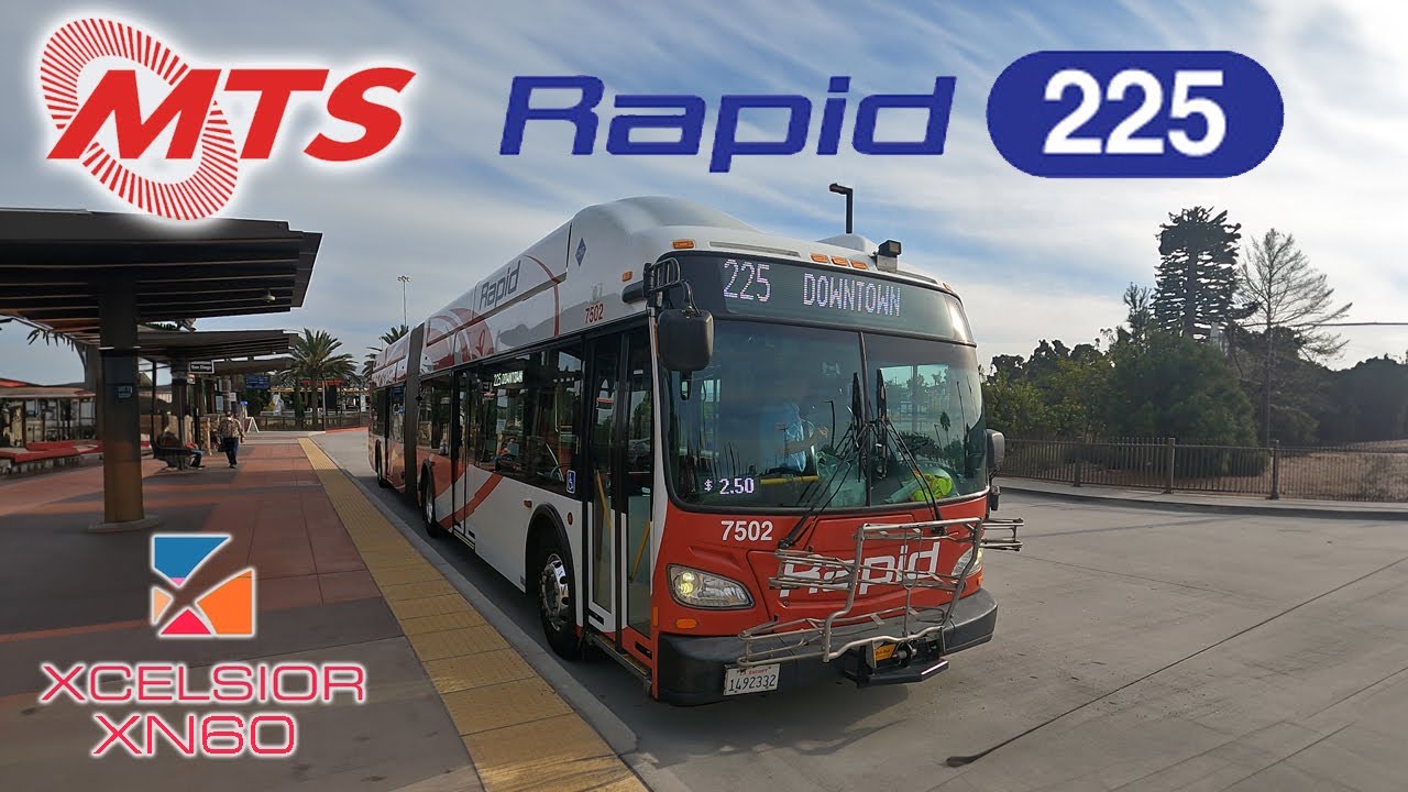 San Diego MTS New Flyer XN60 7502 Bus Ride - YouTube