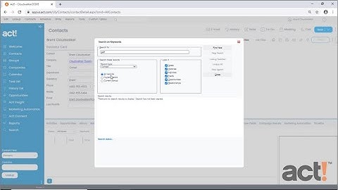 Act! CRM Classic Training Video: Using a Keyword Search