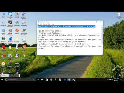 How to enable iis server and host website on windows 7, w 8.1, w 10