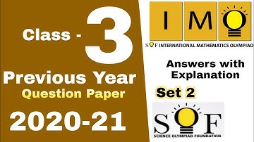 IMO Class 3 question paper 2020 -21, International Mathmatics Olympiad
