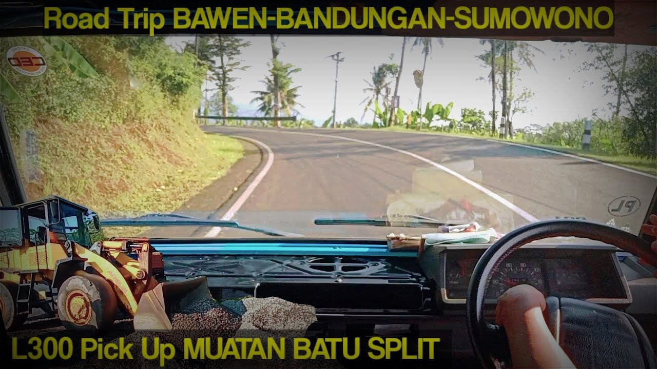 Trip L300 pickup muatan batu split jalur Bawen - Sumowono