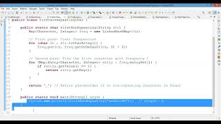 First Non-Repeating Character in Java | Simple Logic using LinkedHashMap