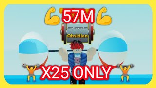 57M USING X25 DUMBELL ONLY ON STRONGMAN SIMULATOR ROBLOX