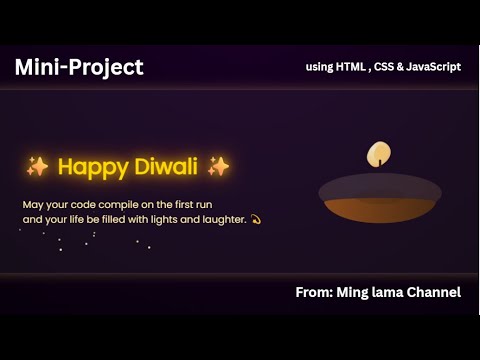 Happy Diwali Animation with HTML, CSS & JavaScript | Glowing Diya Coding Tutorial