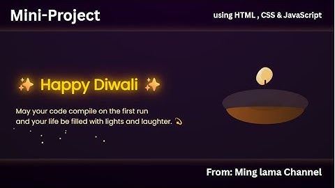 Happy Diwali Animation with HTML, CSS & JavaScript | Glowing Diya Coding Tutorial